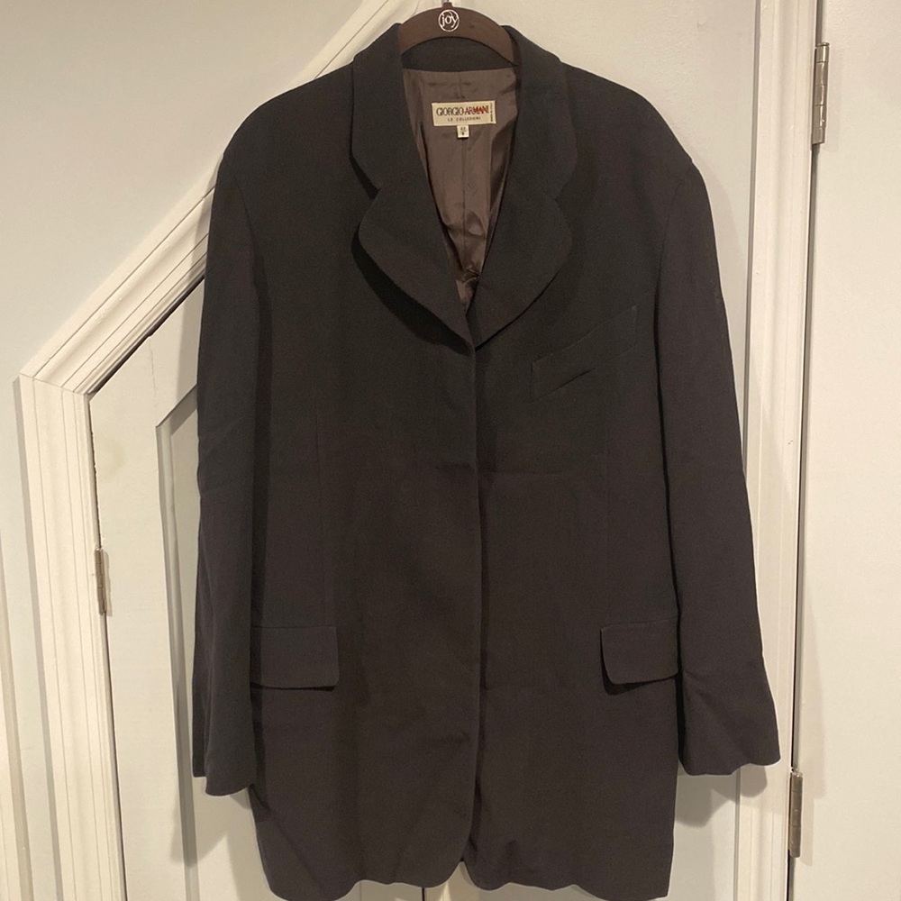 DESIGNER Vintage Giorgio Armani Le Collezioni Charcoal Grey Oversize 3B Jacket